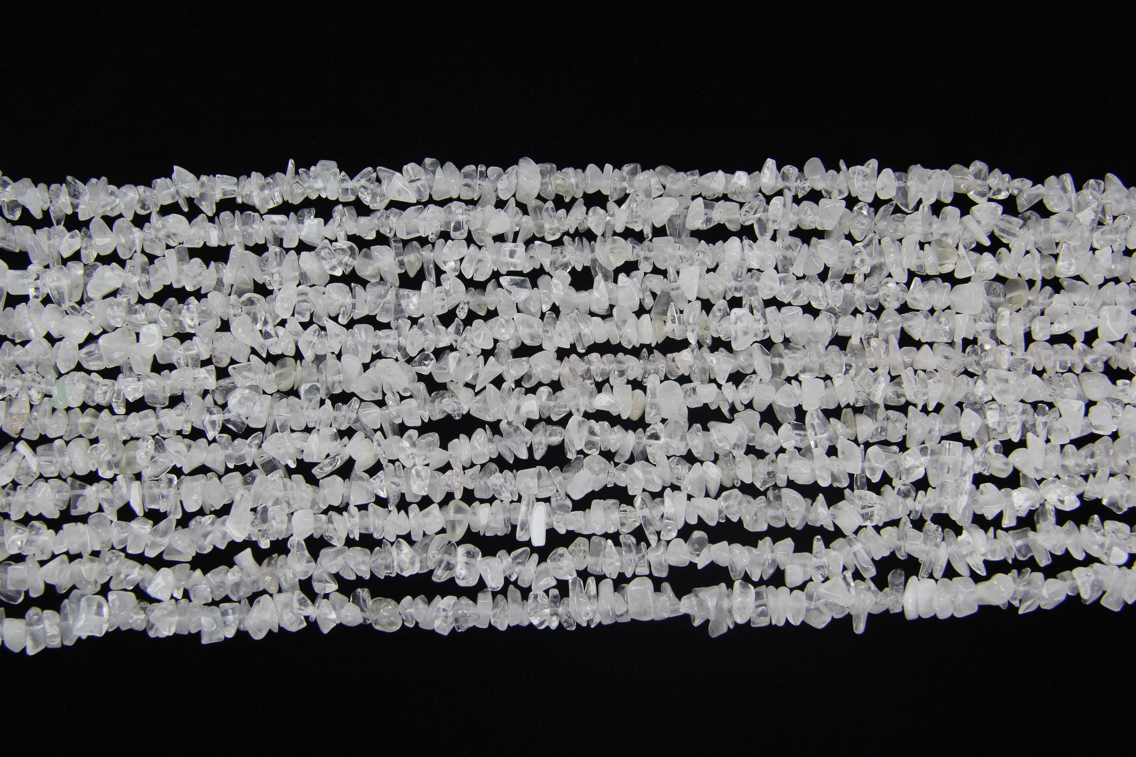 Irregular white cotton crystal long chain