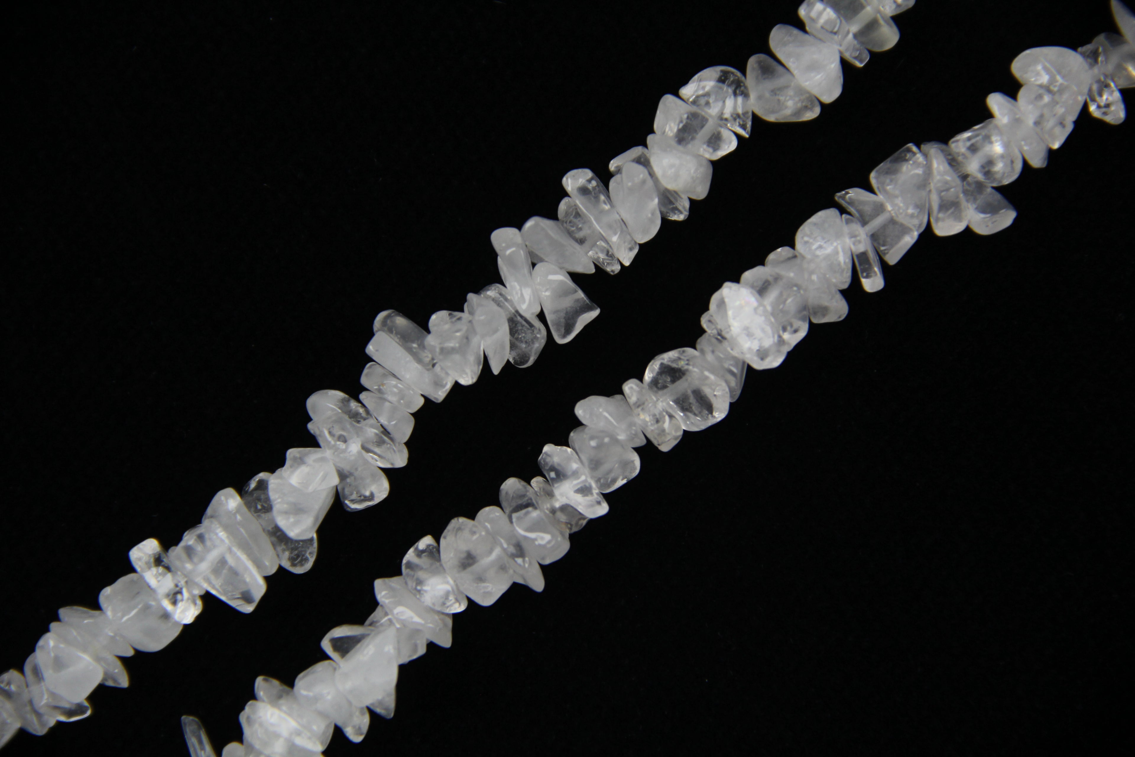 Irregular white cotton crystal long chain