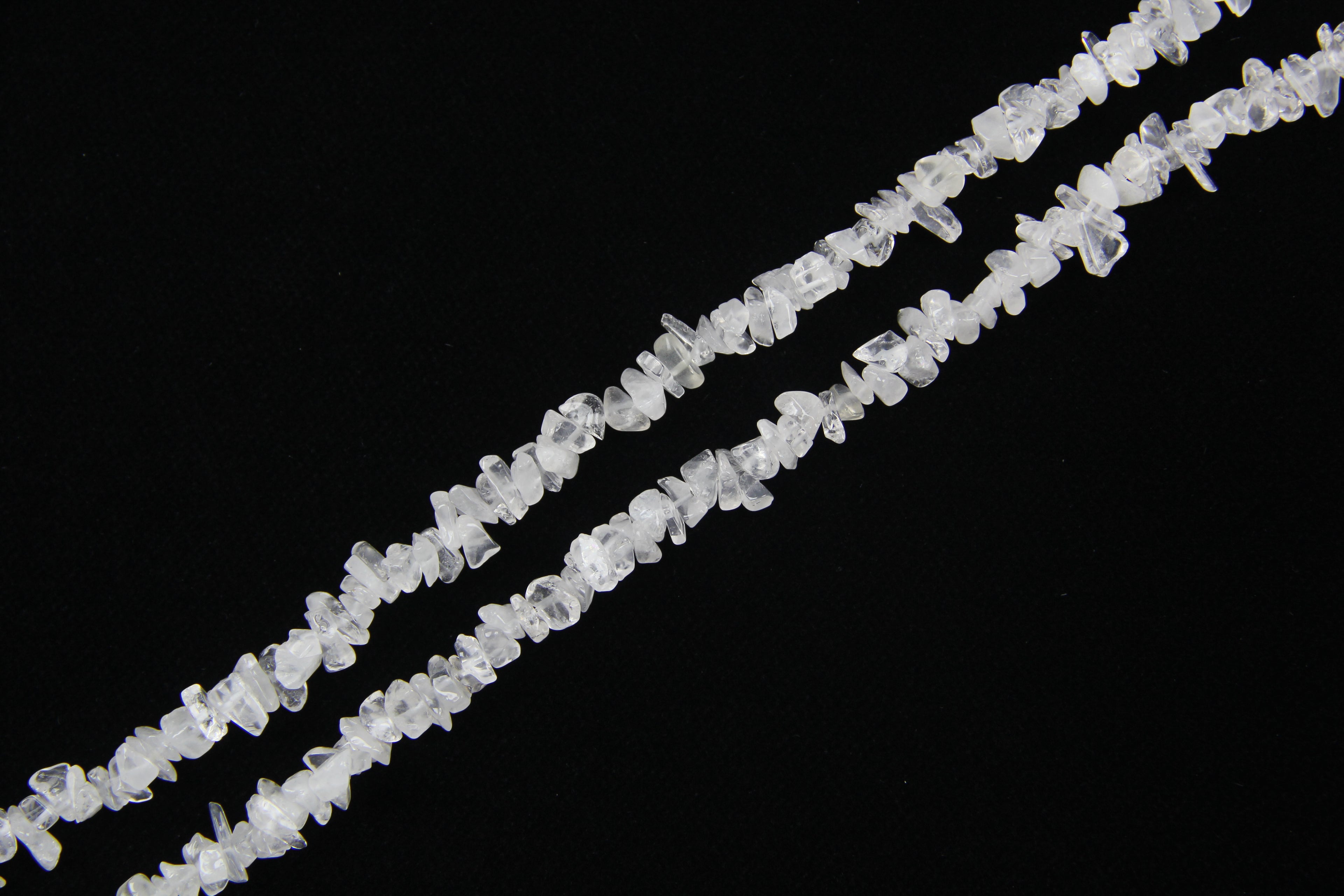 Irregular white cotton crystal long chain