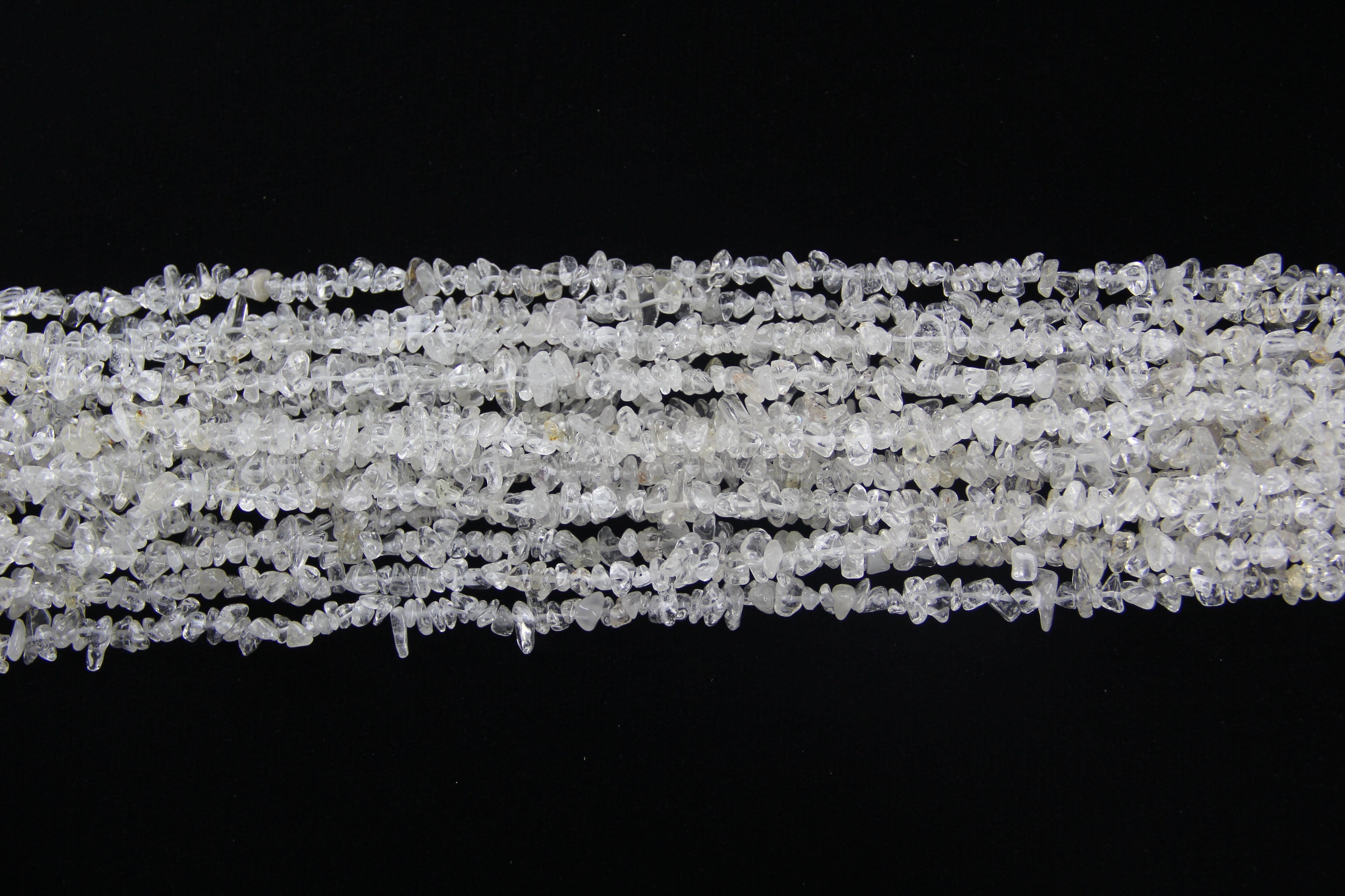 Irregular white crystal long chain