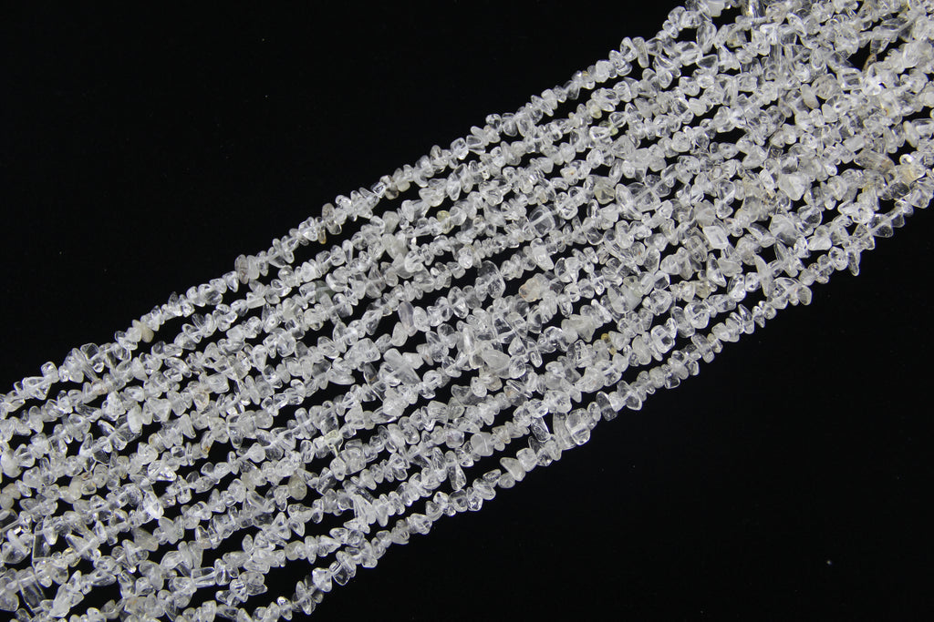Irregular white crystal long chain