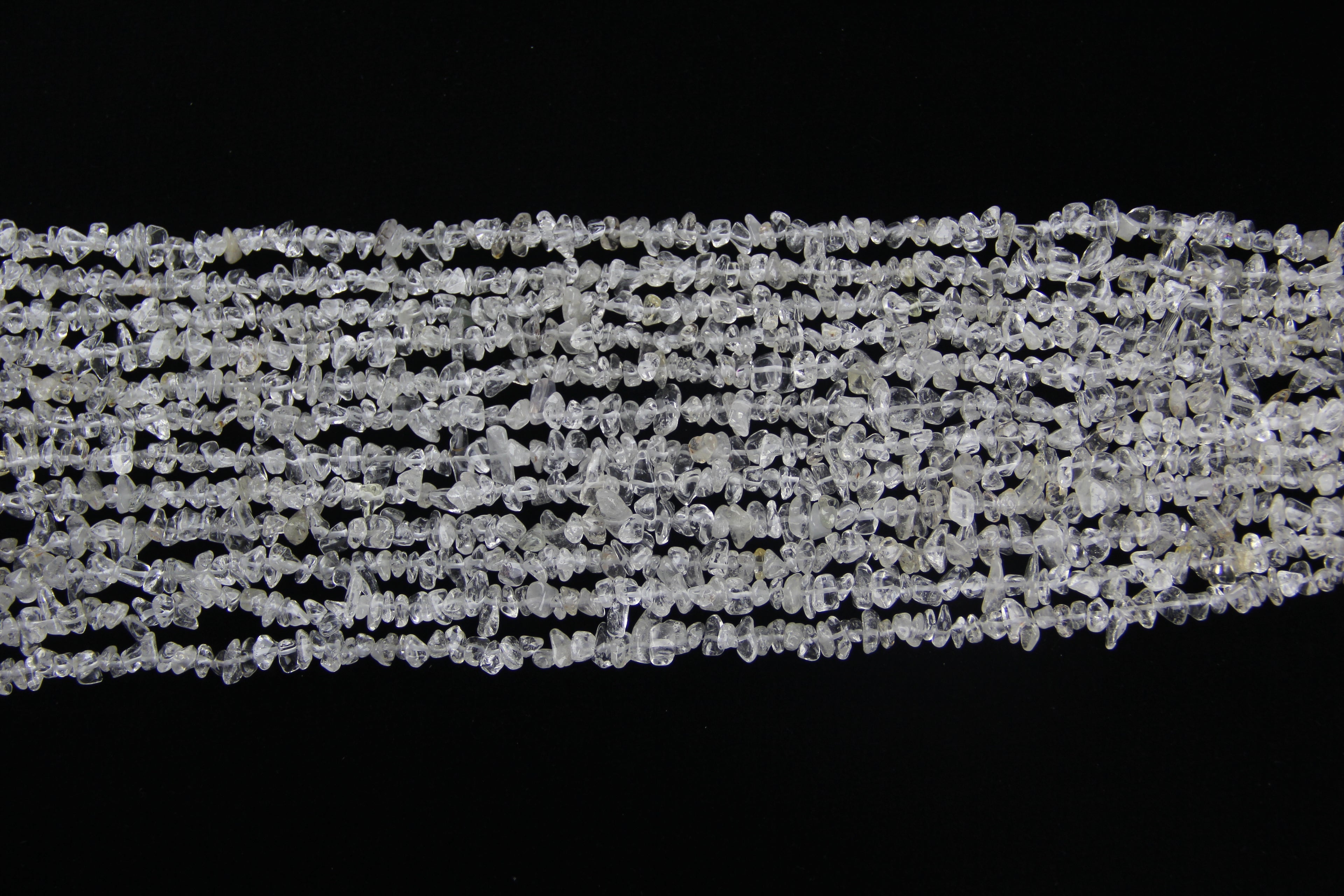 Irregular white crystal long chain