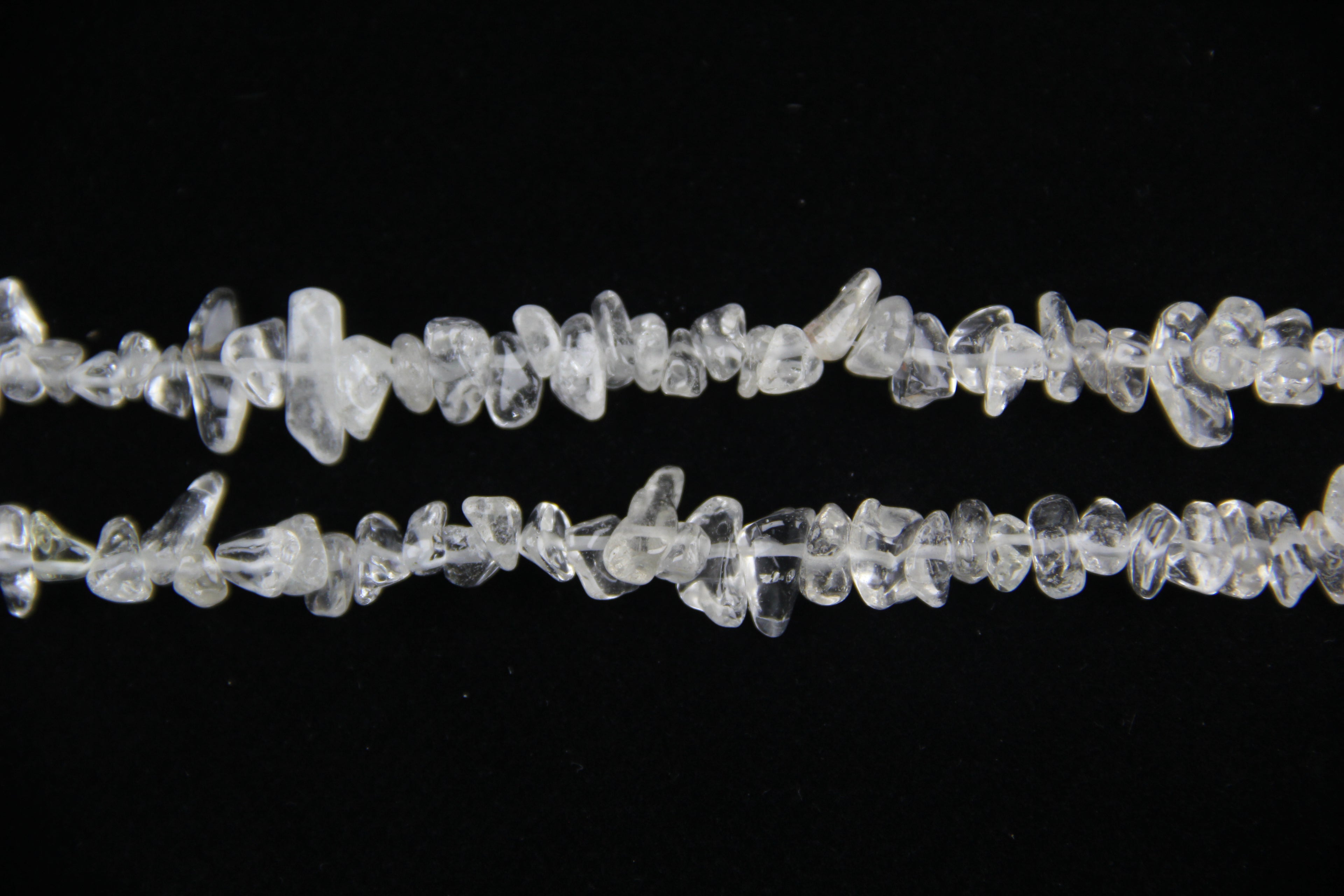 Irregular white crystal long chain