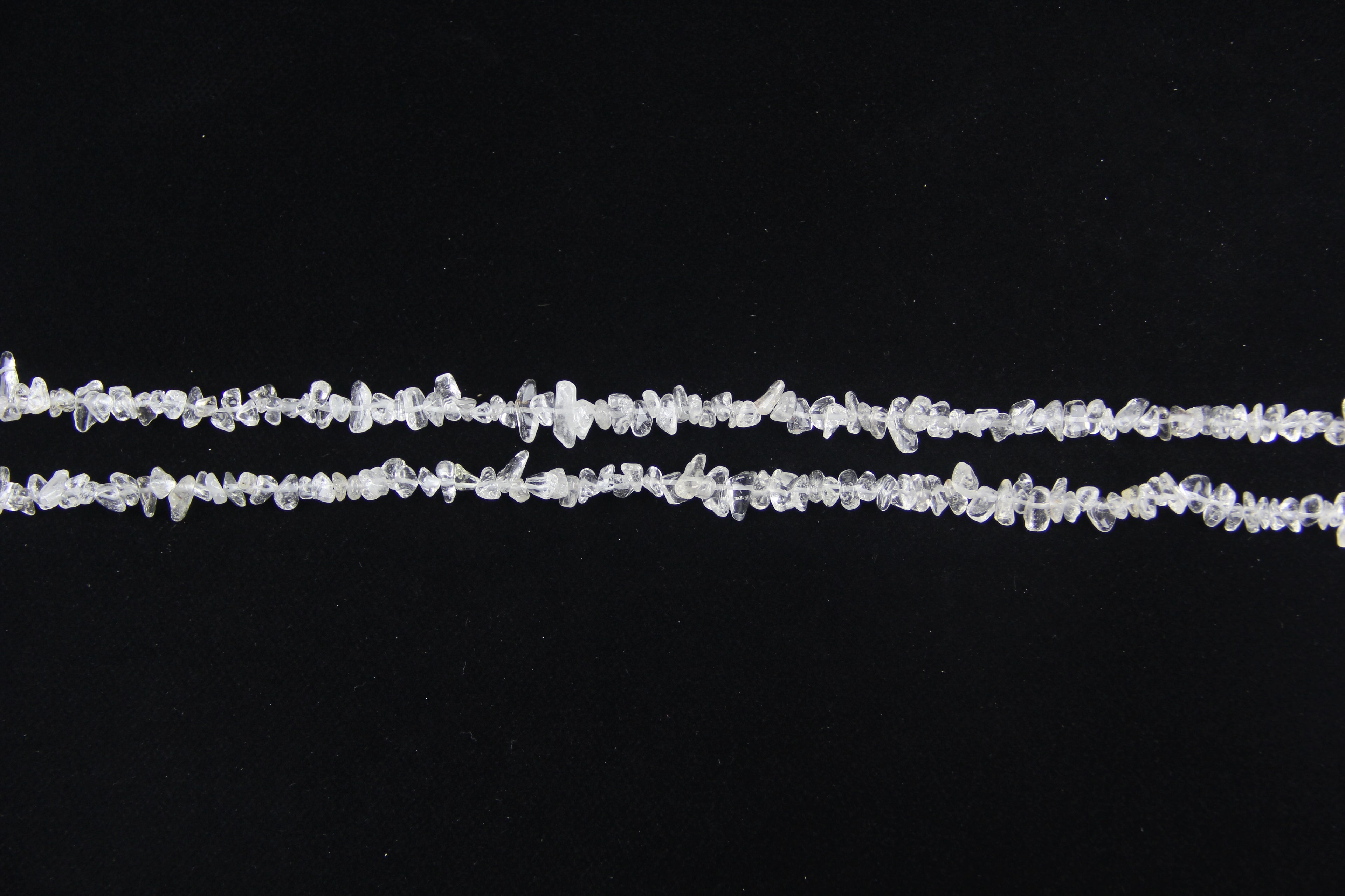 Irregular white crystal long chain