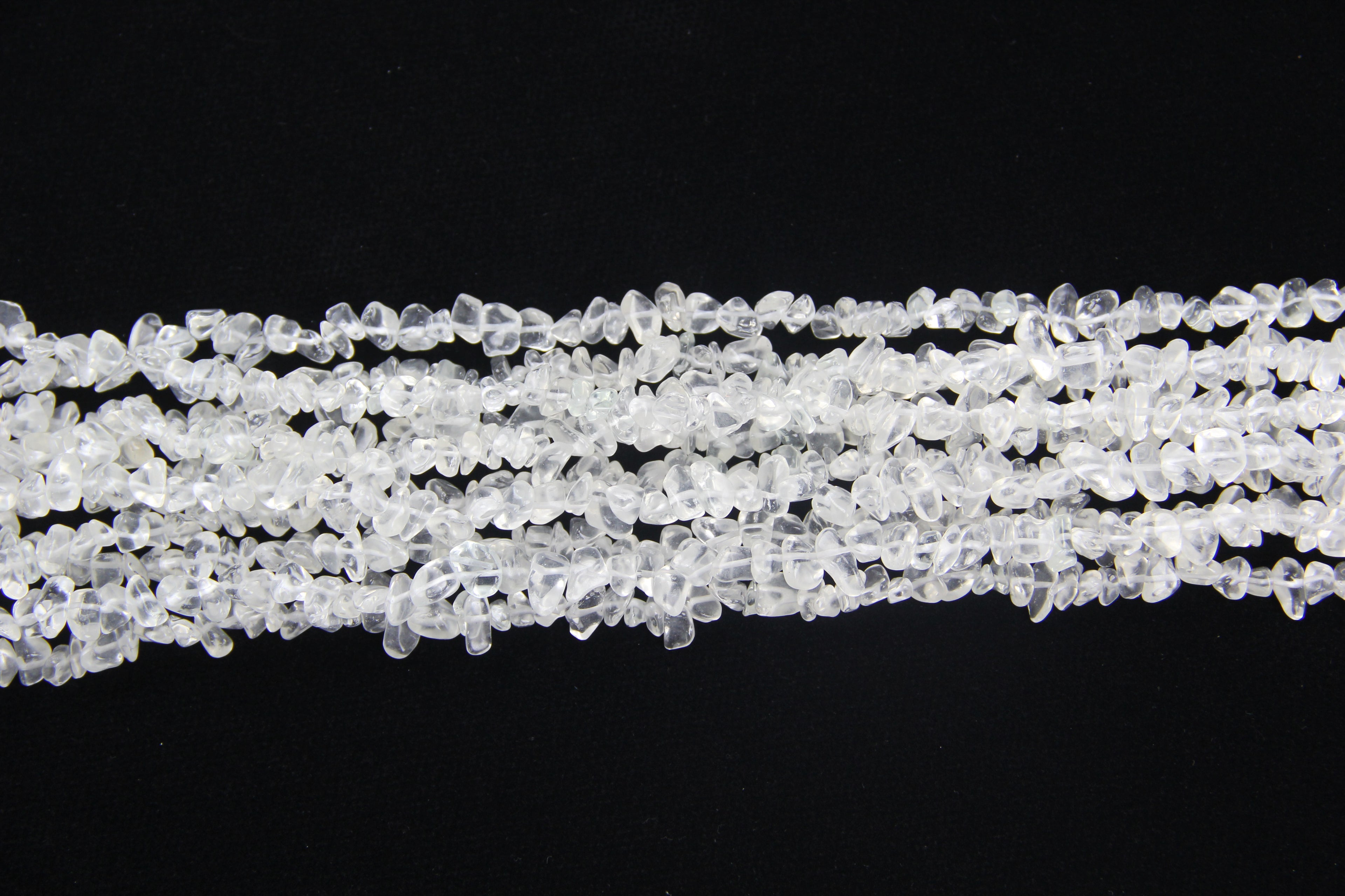 Irregular white glass long chain
