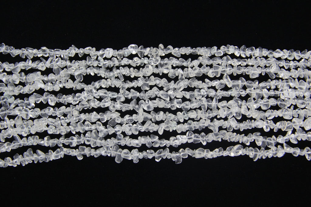 Irregular white glass long chain