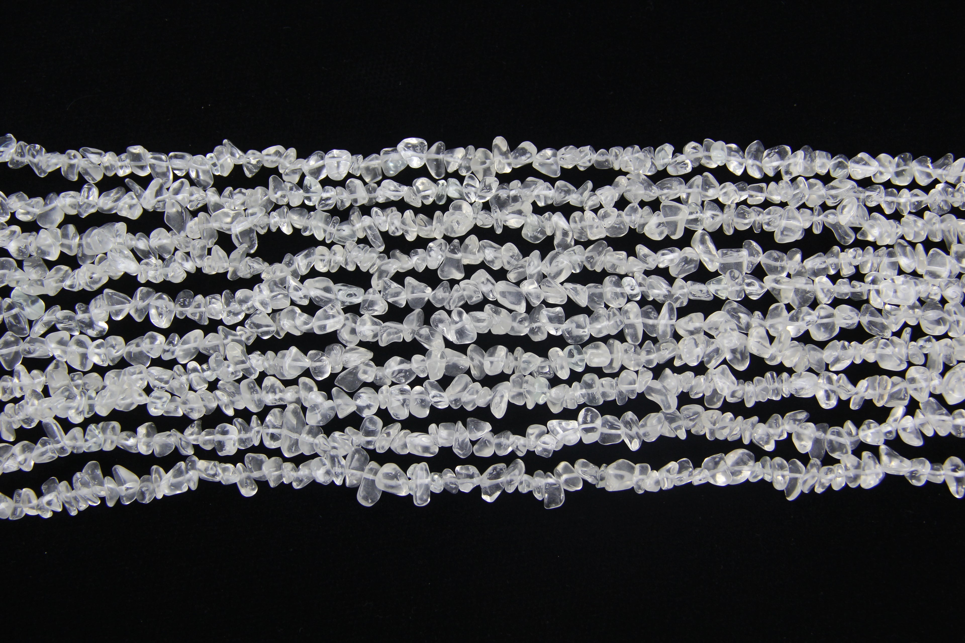 Irregular white glass long chain