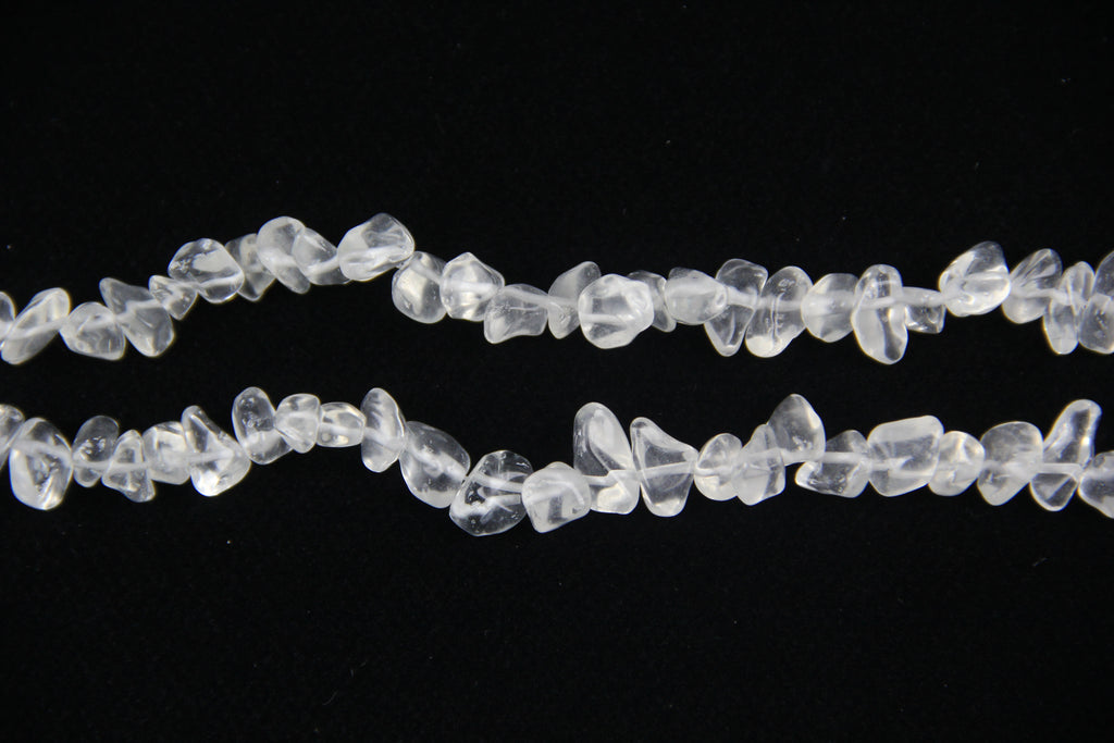 Irregular white glass long chain