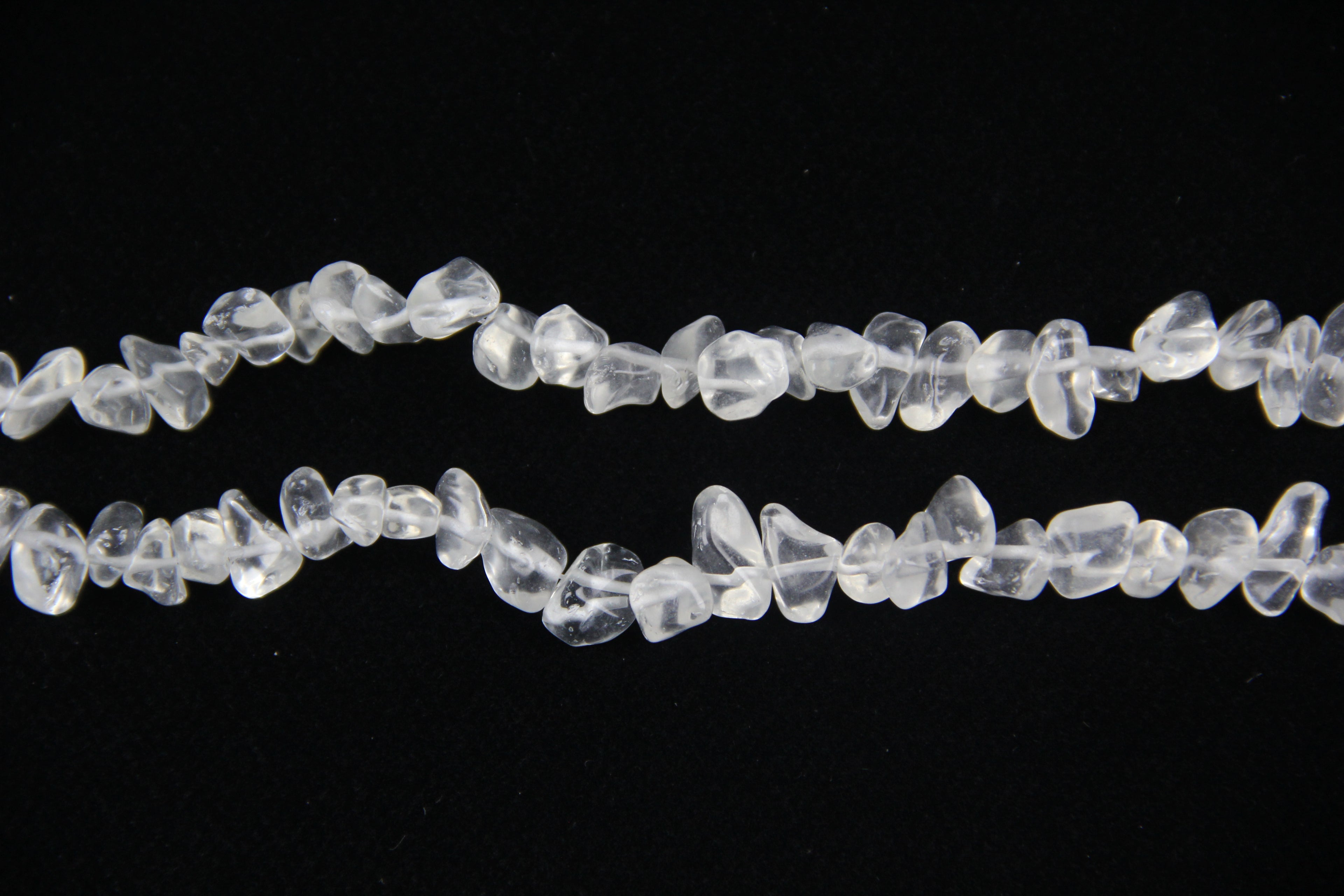 Irregular white glass long chain