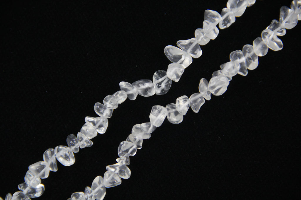 Irregular white glass long chain