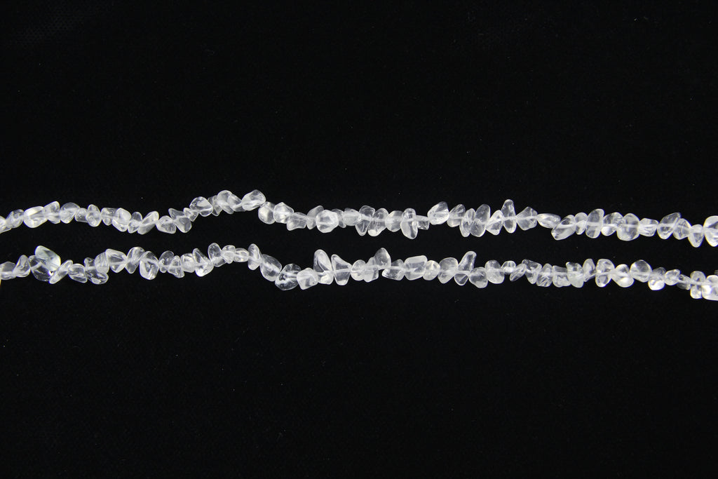 Irregular white glass long chain