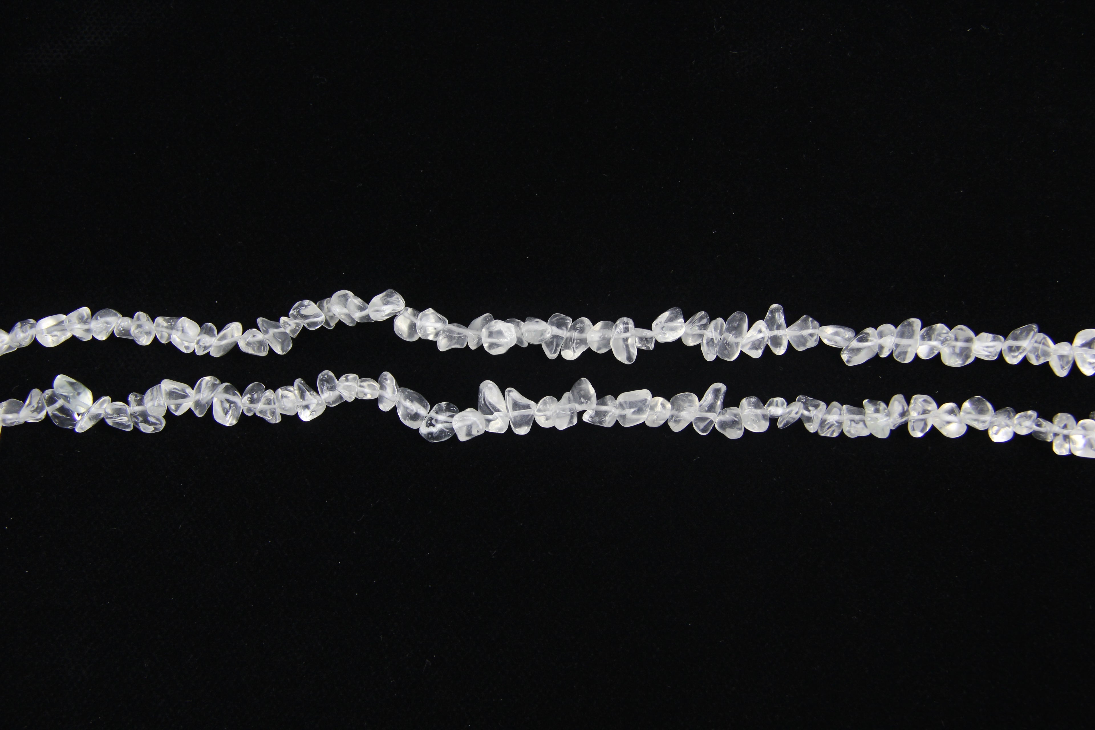 Irregular white glass long chain