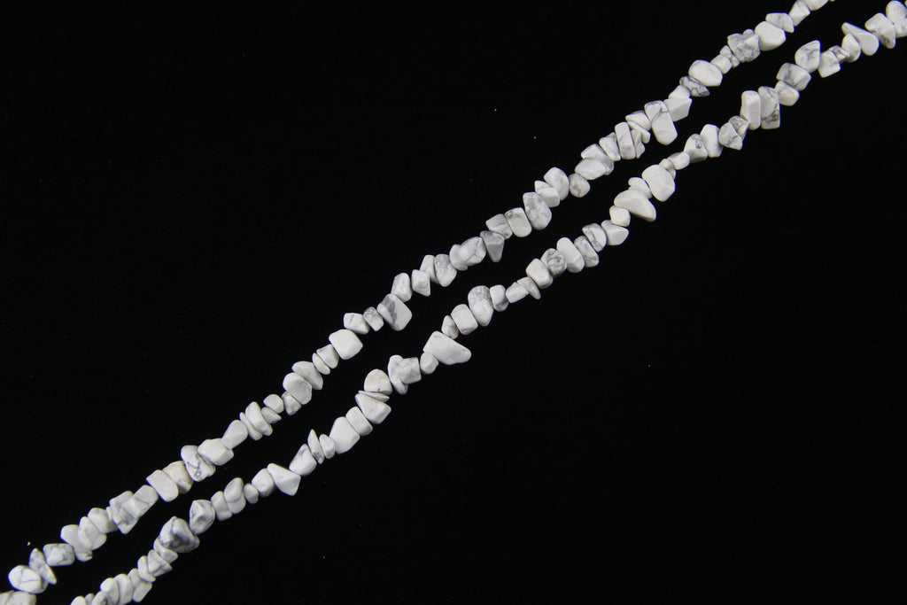 Irregular white marble gravel long chain