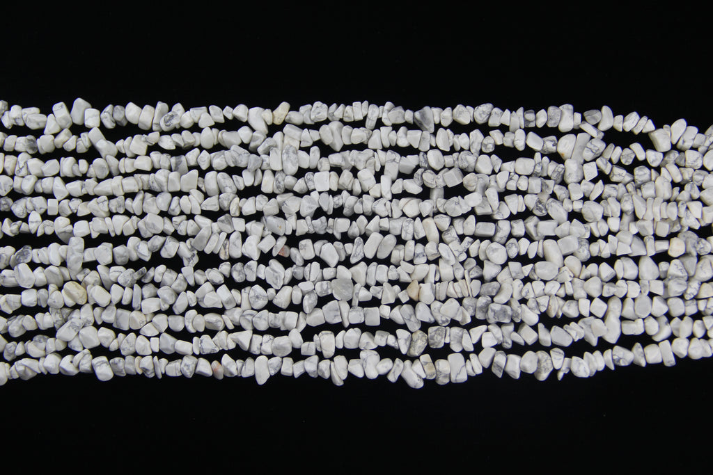 Irregular white marble gravel long chain