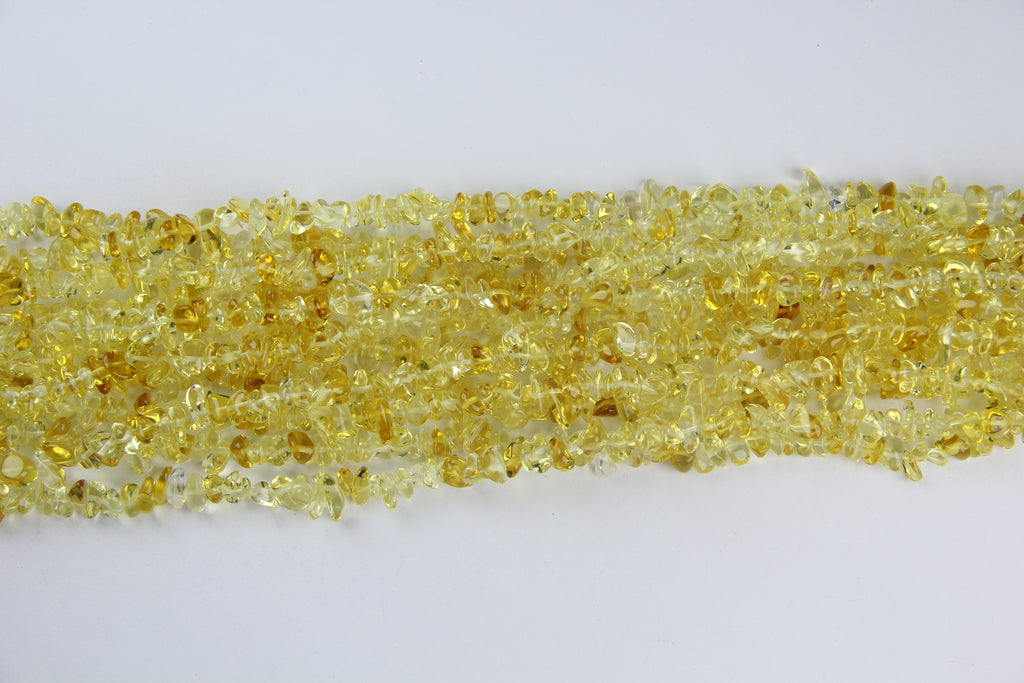 Irregular yellow glass long chain