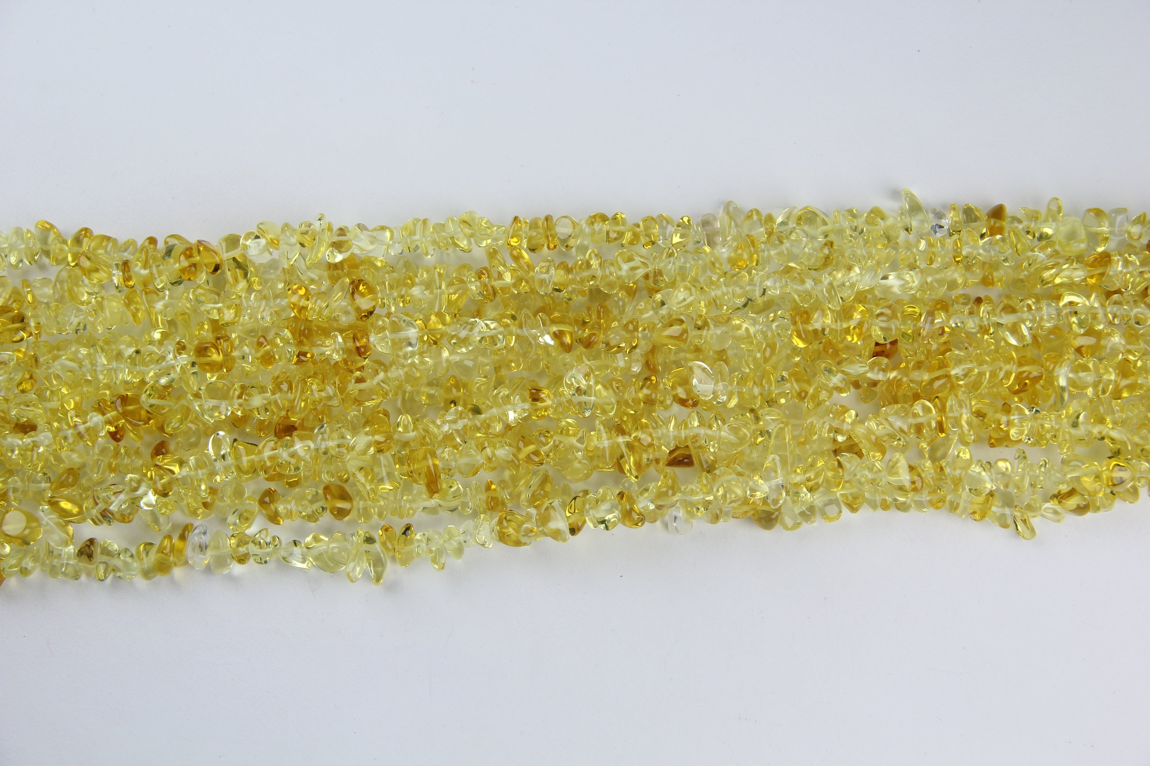 Irregular yellow glass long chain