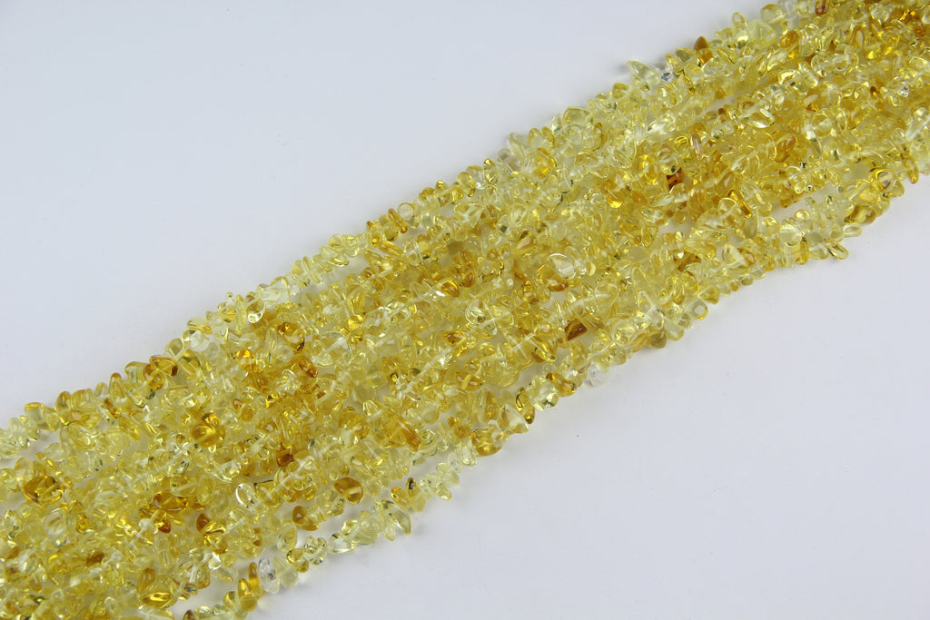 Irregular yellow glass long chain