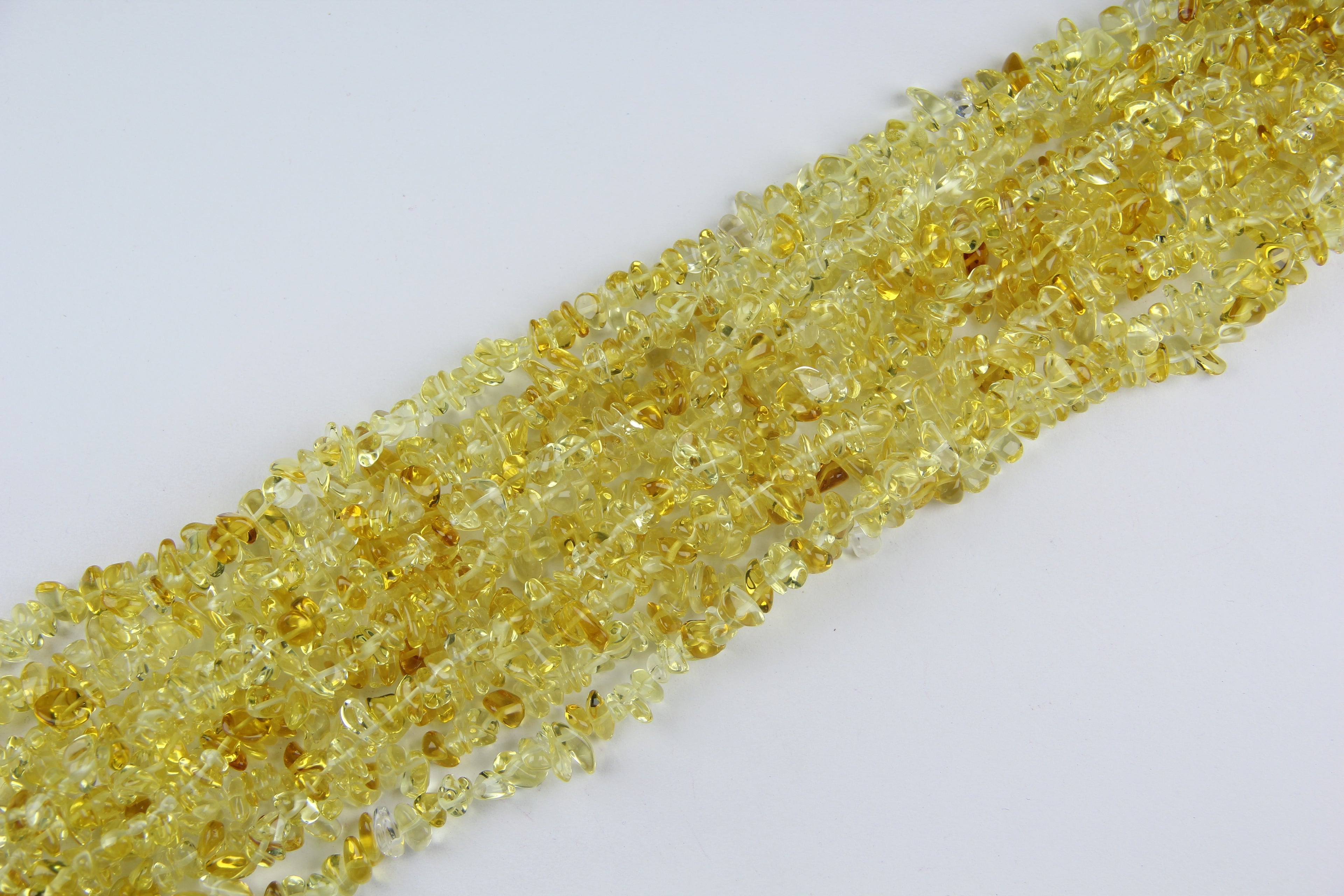 Irregular yellow glass long chain