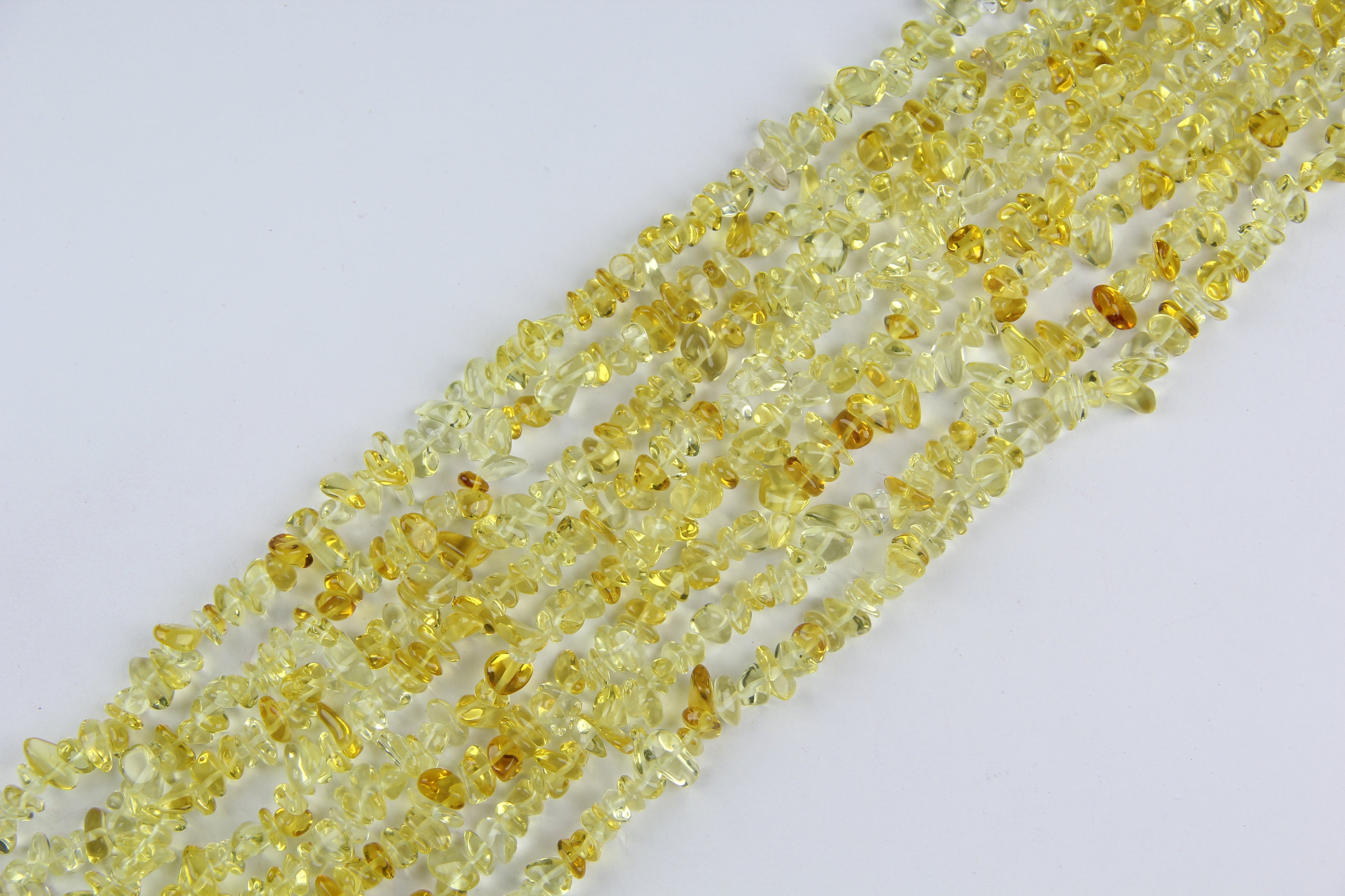 Irregular yellow glass long chain