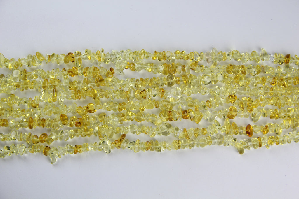Irregular yellow glass long chain