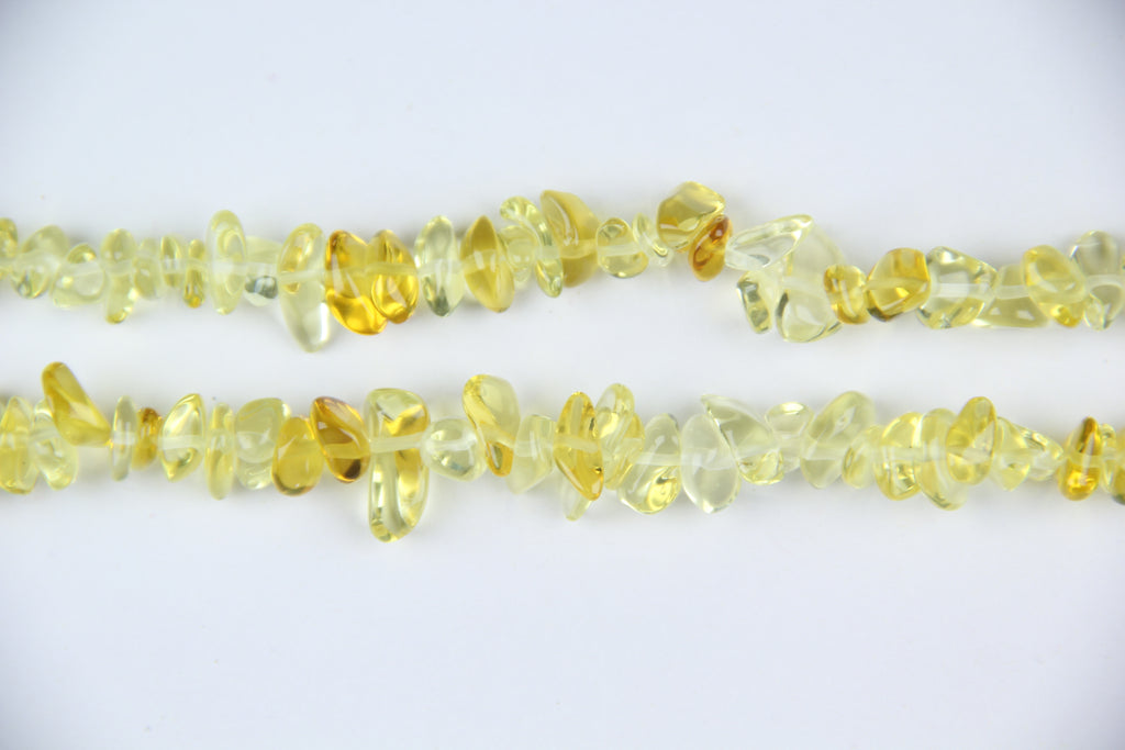 Irregular yellow glass long chain