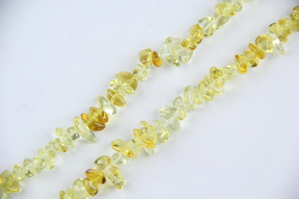 Irregular yellow glass long chain
