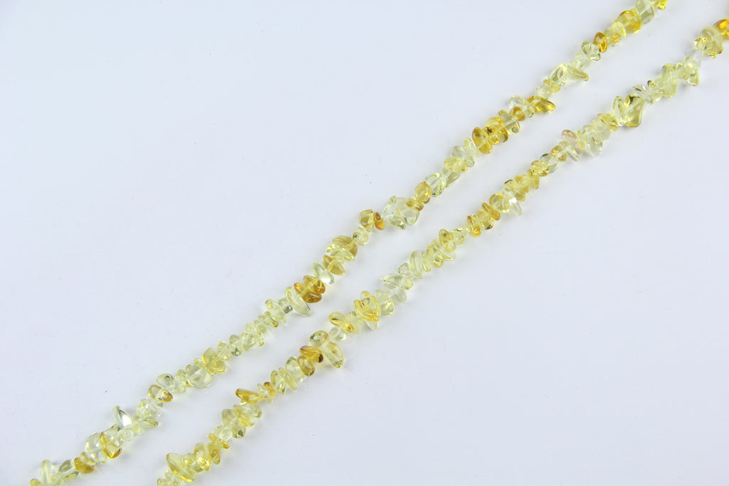 Irregular yellow glass long chain