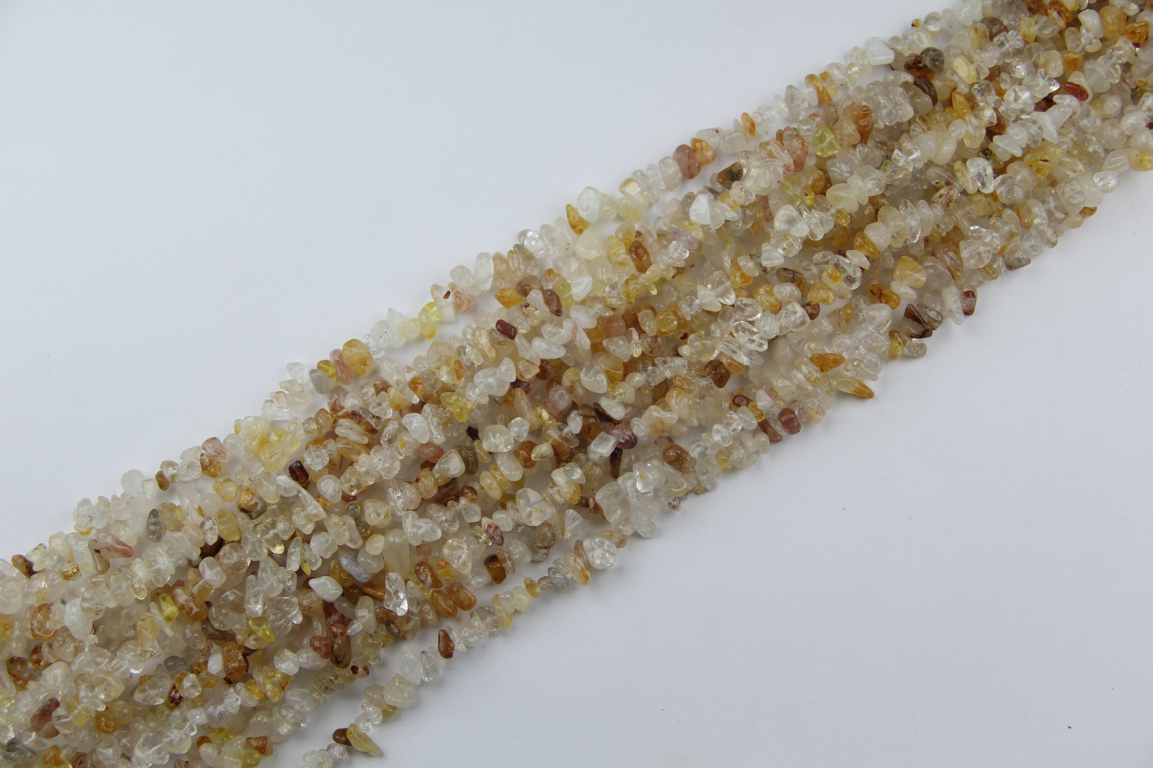 Yellow gum flower crystal irregular long chain