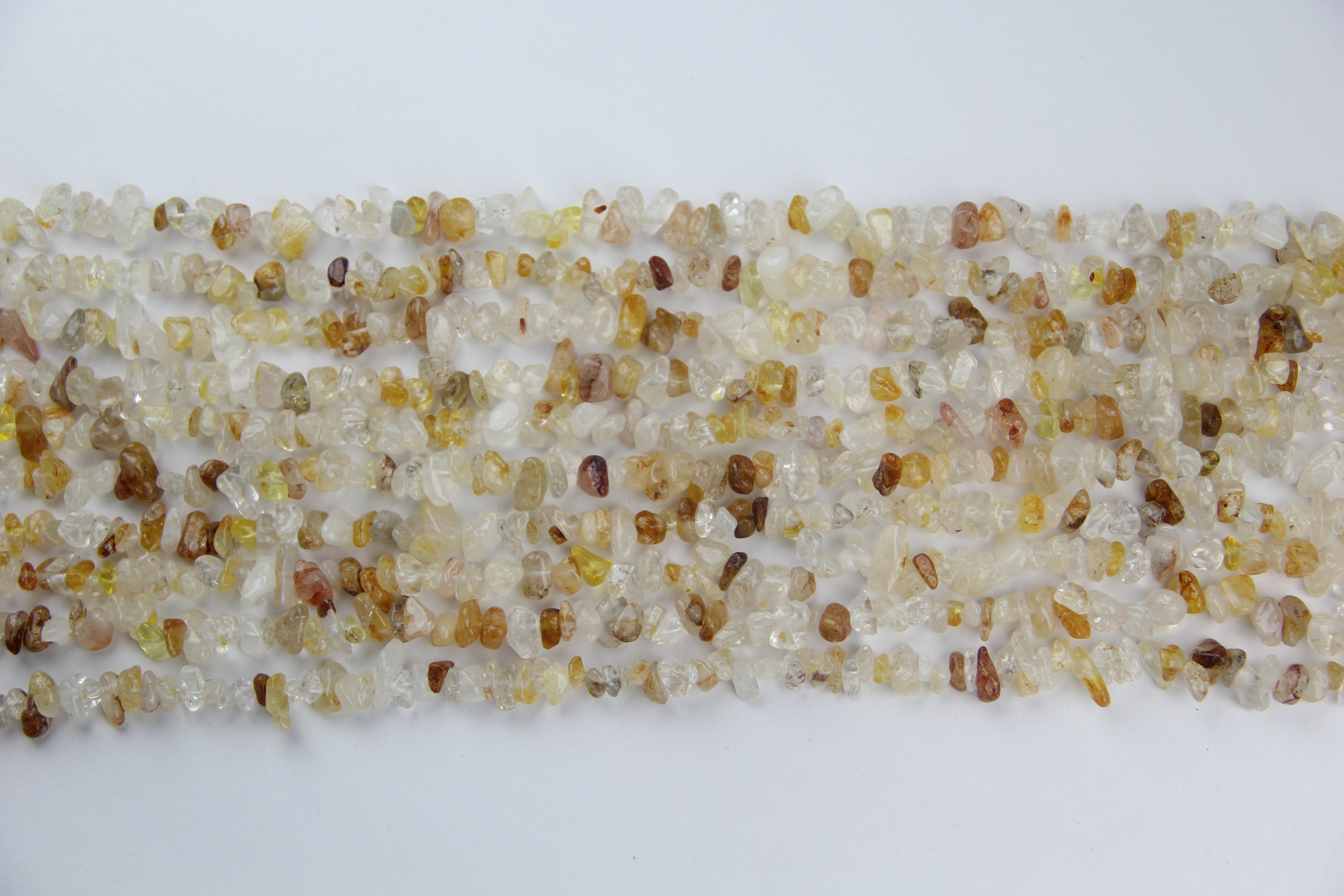 Yellow gum flower crystal irregular long chain
