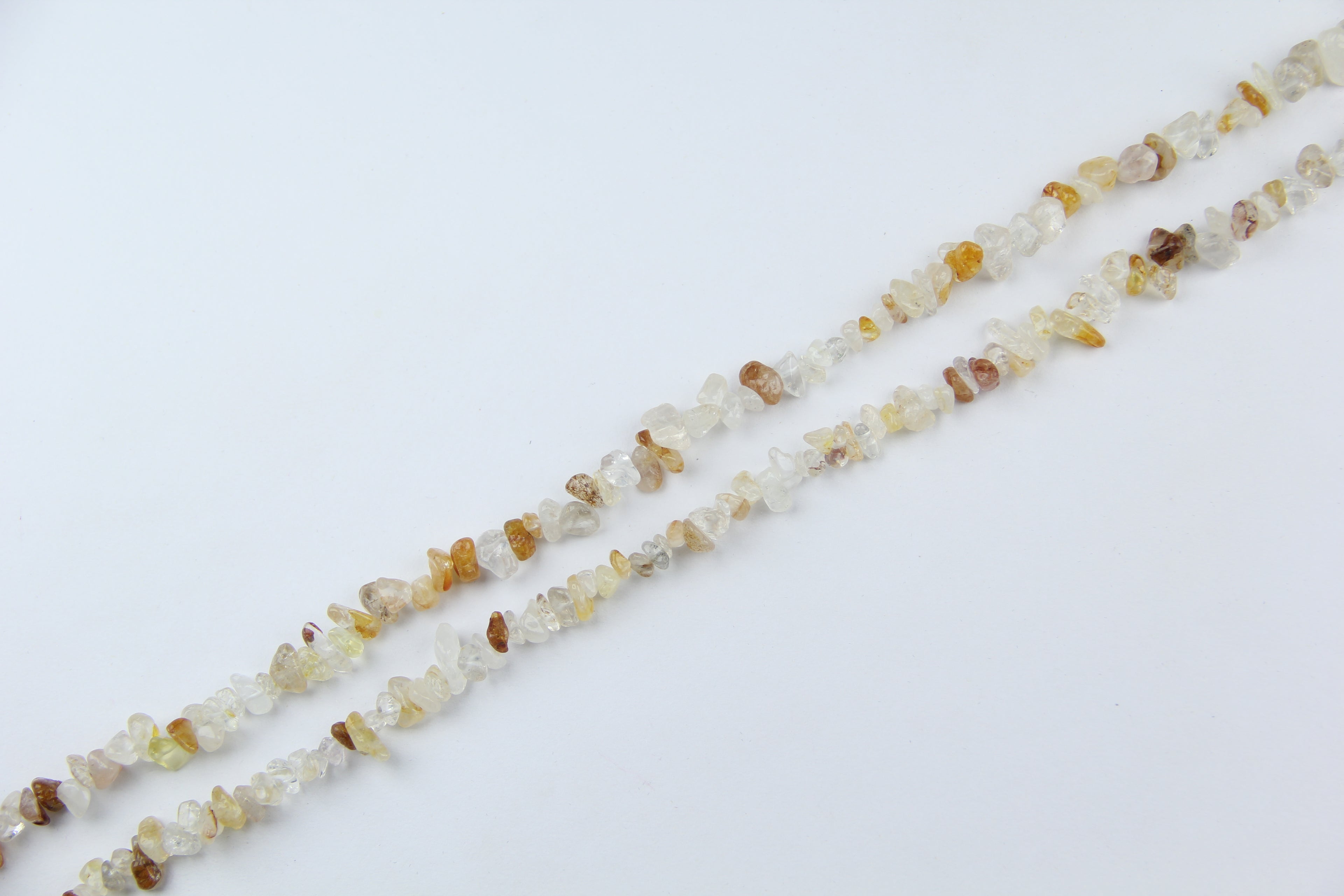Yellow gum flower crystal irregular long chain