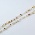	yellow floral inclusion quartz irregular bead long necklace 31.5 inch flat lay on white background for yellow color variant