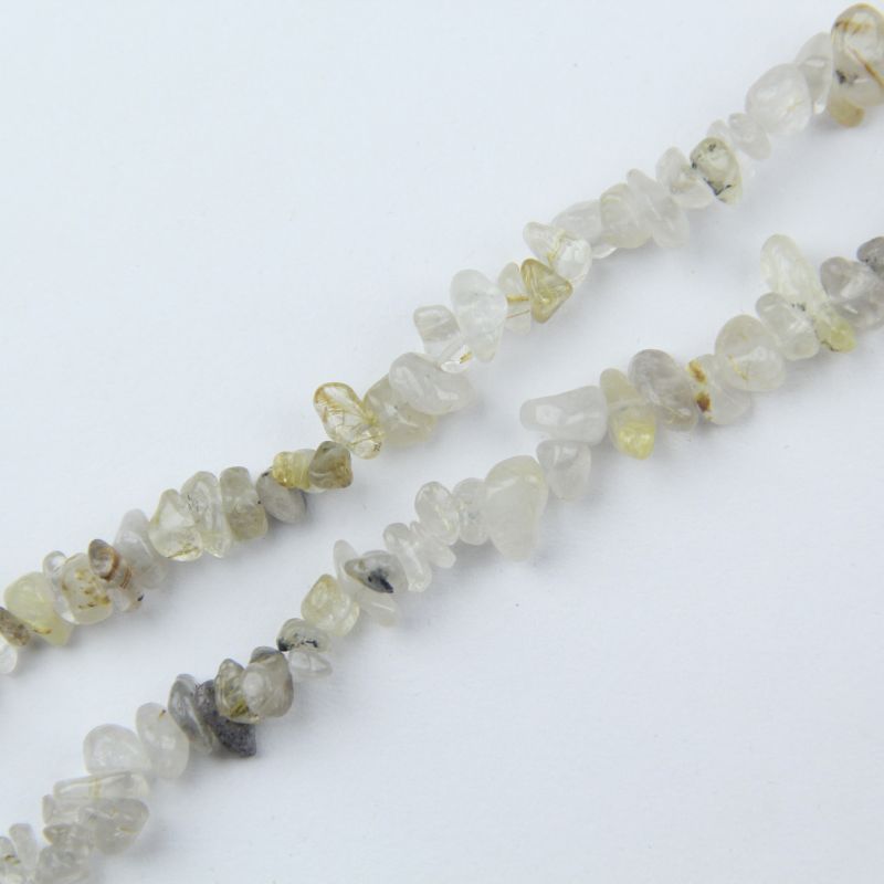 natural titanium golden rutilated quartz long statement necklace wearing with office outfit