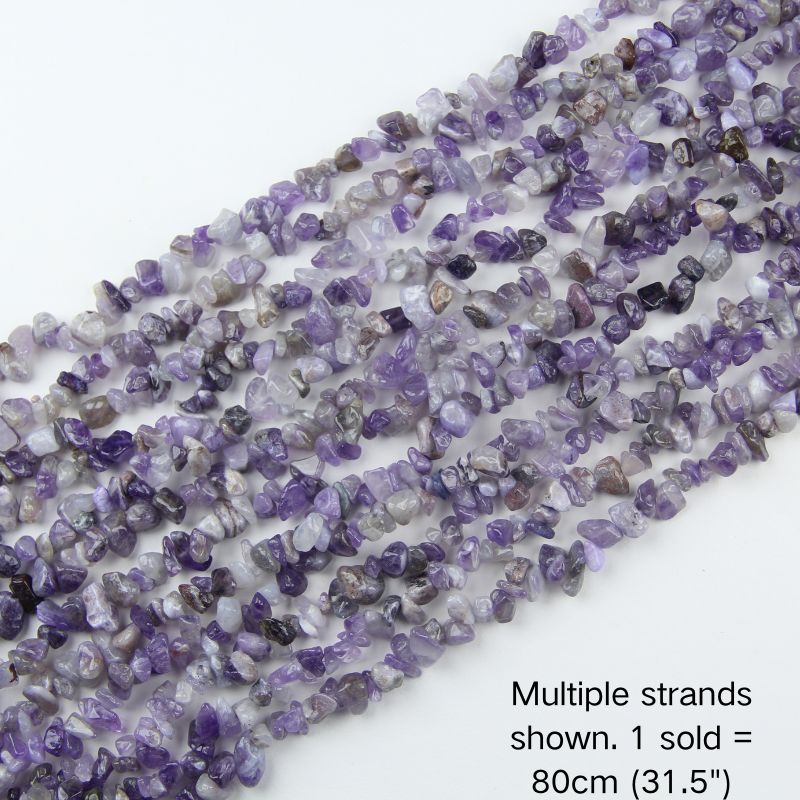 Multiple strands of 31.5" Lavender irregular crystal chip beads (5-8mm) displayed as the cover image. Note: 1 strand sold per order.