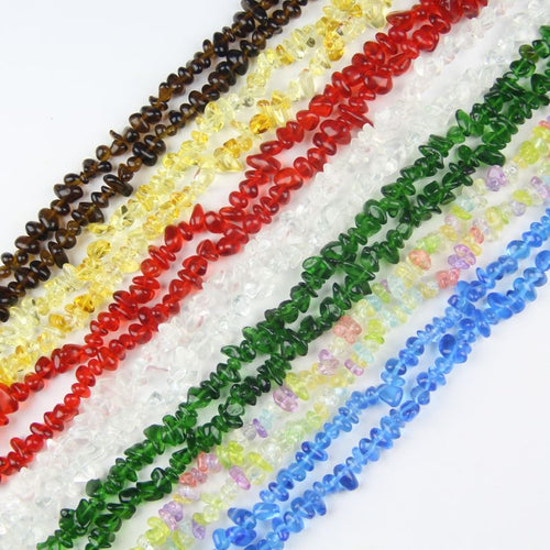 All 7 colors option selection chart for 31.5 inch irregular glass beads craft supply