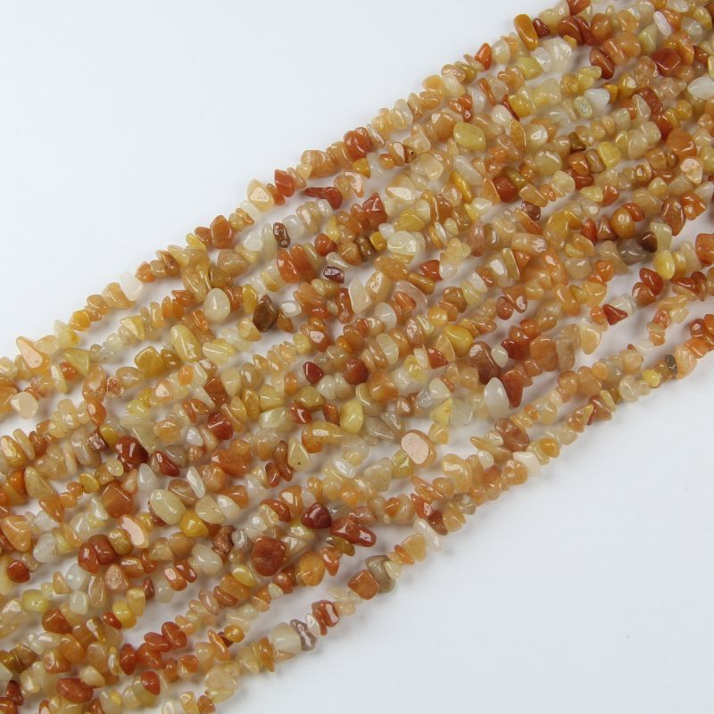 Natural Red Aventurine Necklace 80cm Long Chain - Root Chakra Stone for Vitality & Courage