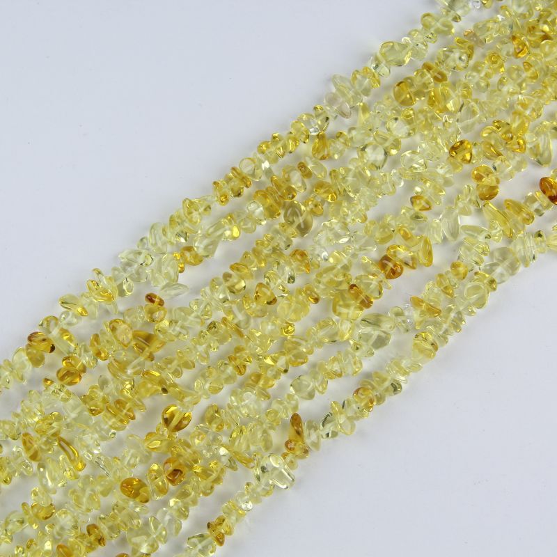 31.5 inch summer honey yellow irregular glass round beads