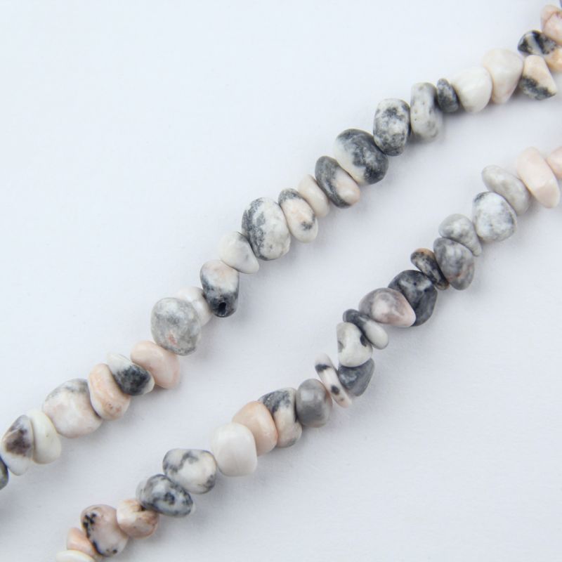 Natural Pink Zebra Jasper Chip Bead Strand 31.5" 5-8mm Irregular Stone for DIY Jewelry
