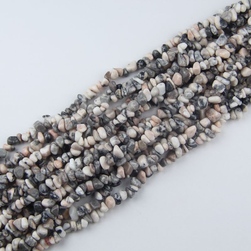 Natural Pink Zebra Jasper Chip Bead Strand 31.5" 5-8mm Irregular Stone for DIY Jewelry
