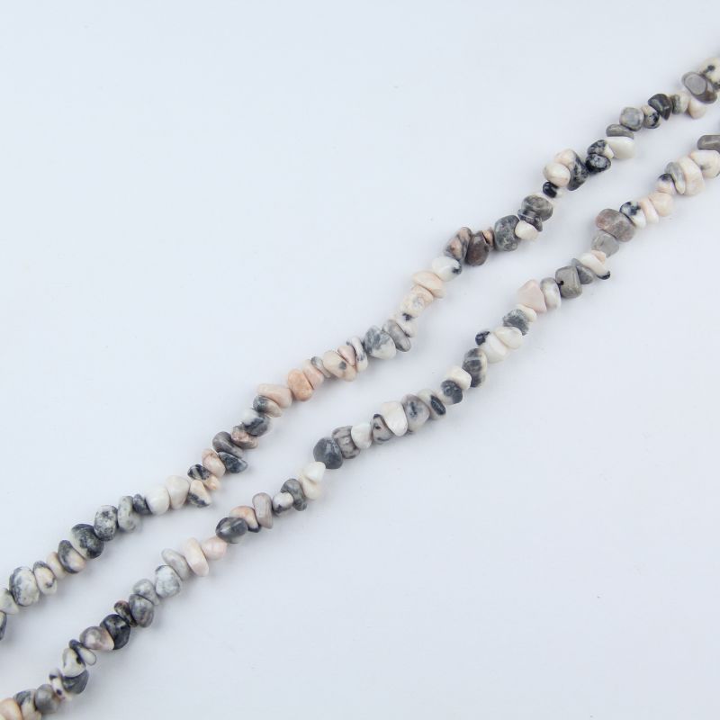 Natural Pink Zebra Jasper Chip Bead Strand 31.5" 5-8mm Irregular Stone for DIY Jewelry