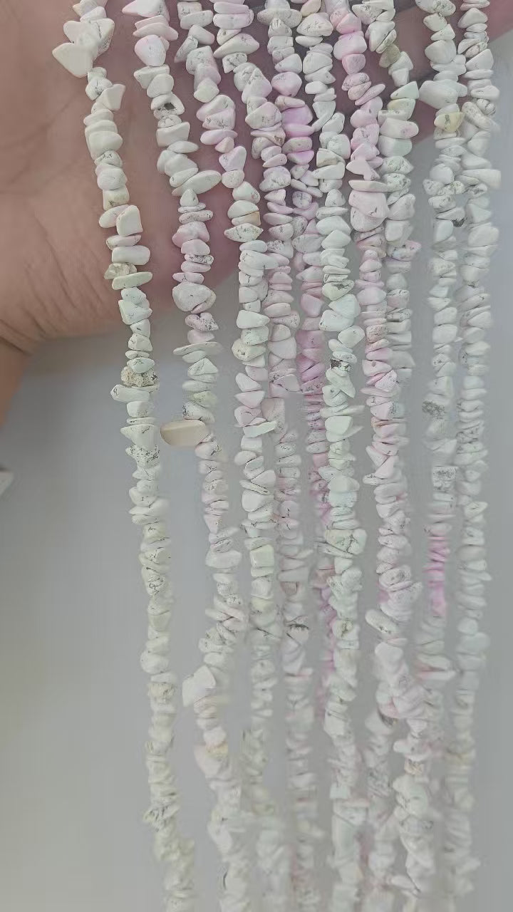 Pink and white turquoise long chain