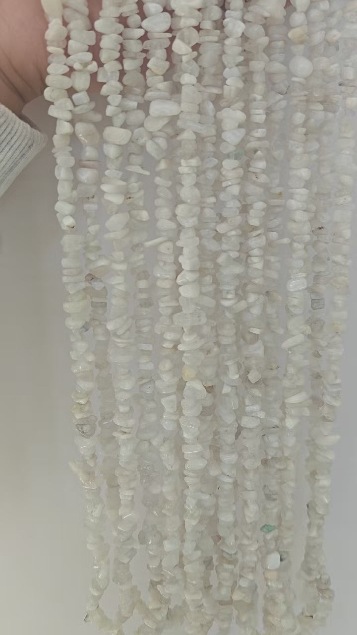 White moonlight jade irregular long chain
