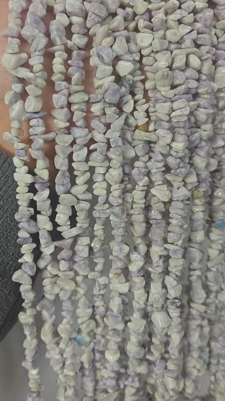 Irregular Purple Dragon Pine Jade Long Chain