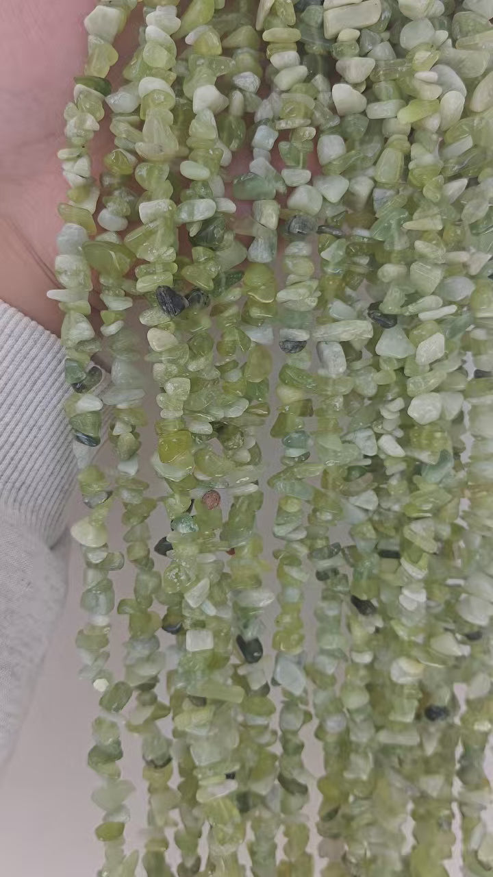 Green New Mountain Jade Irregular Long Chain