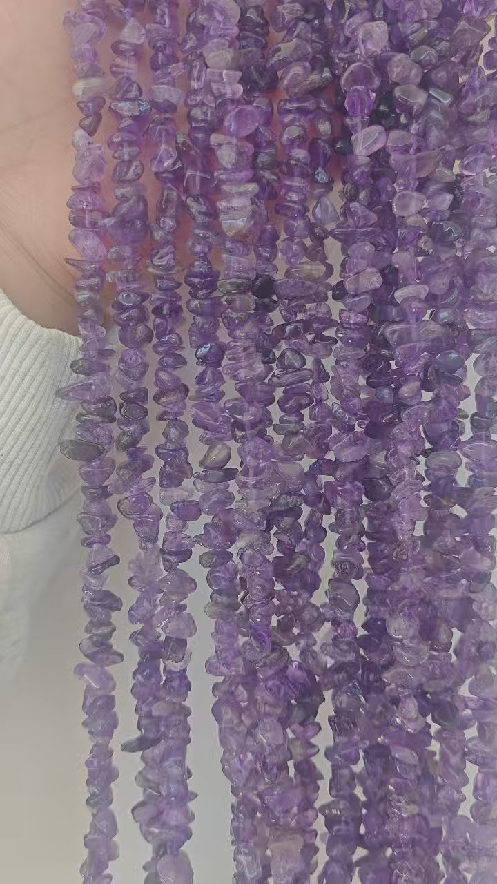 Dark purple crystal irregular long chain