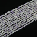 31.5 inch natural purple white crystal bead strand with 5-8mm irregular round beads threaded on nylon cord