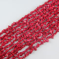 31.5 inch natural red turquoise bead strand with 5-8mm irregular round beads threaded on nylon cord