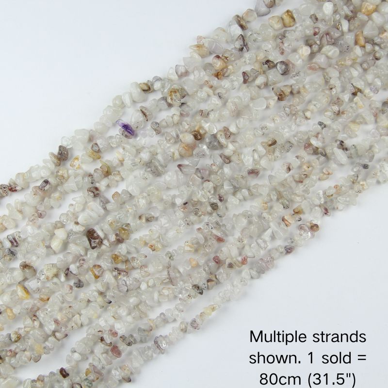 Multiple strands of Natural Sakura Agate chip beads, 5-8mm mixed 80cm (31.5") strand Pre-strung on Nylon Cord for DIY jewelry making.
