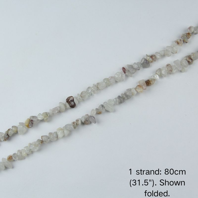 A single 80cm (31.5") strand of Sakura Agate irregular chip beads, folded to display actual length and strong nylon cord. Perfect for jewelry making.