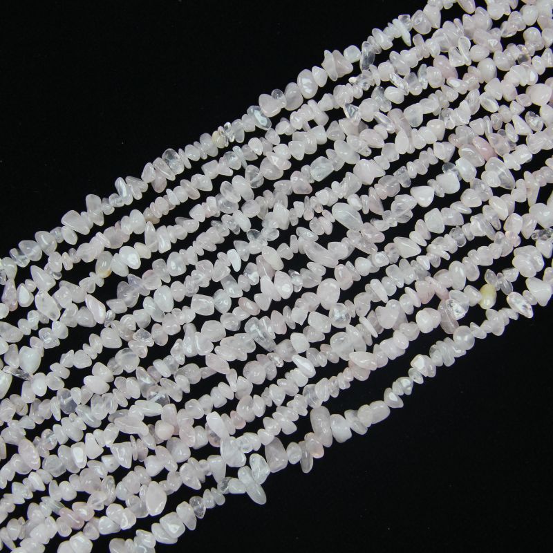 31.5 inch natural starry pink moissanite bead strand with 5-8mm irregular round beads threaded on nylon cord