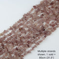 Multiple strands of 31.5" Strawberry Pink irregular crystal chip beads (5-8mm) displayed as the cover image. Note: 1 strand sold per order.